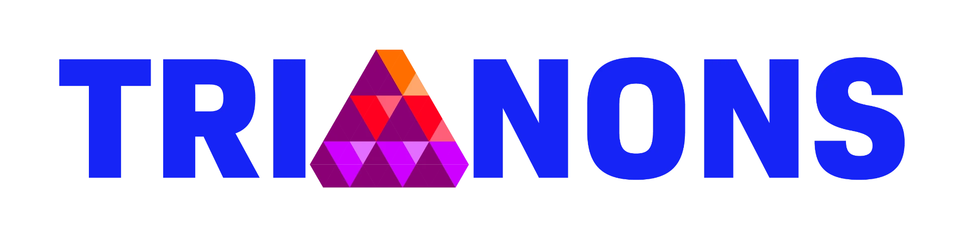 Marca Trianons — versão pirâmide em gradiente magenta